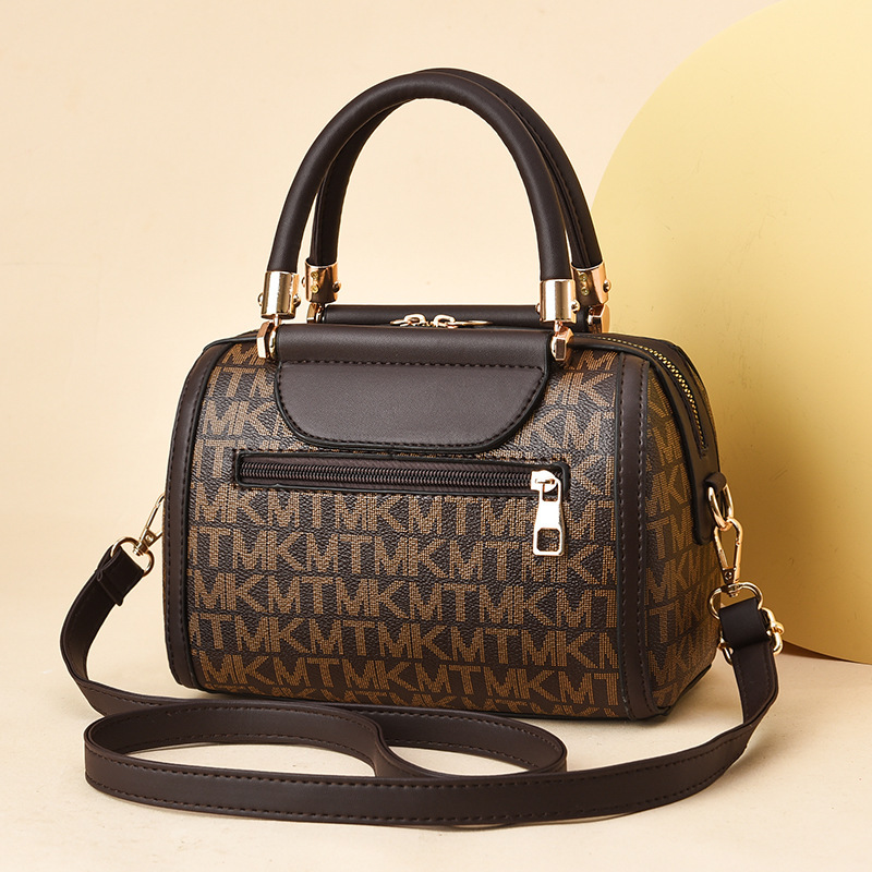 Printed women's bag 2023 new style handbag, large-capacity Boston women's bag, fashionable single-shoulder crossbody pillow bag wholesale Specification drawing