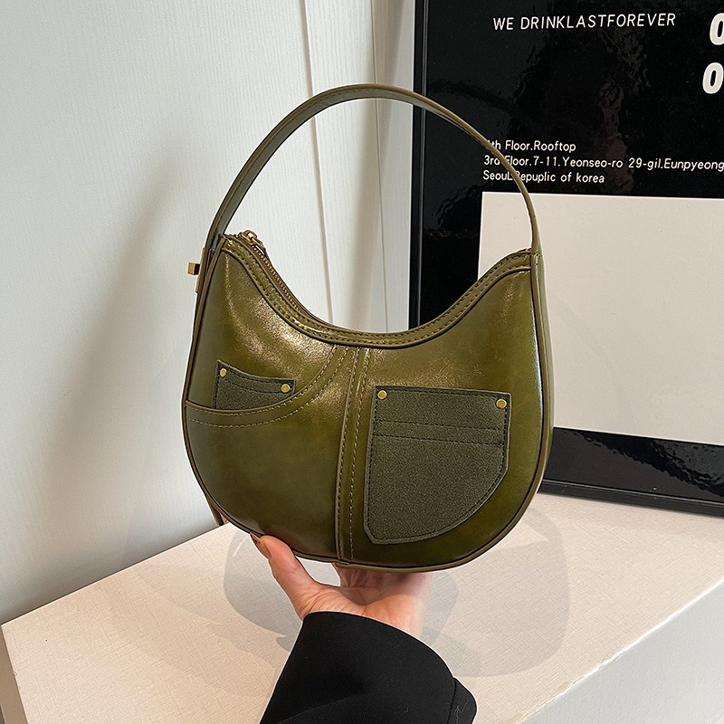 High-end underarm bag for women, 2024 new style, trendy, niche, retro and versatile single-shoulder bag, commuter crossbody bag Specification drawing