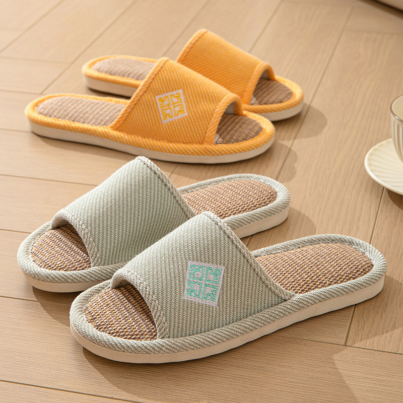 日式家居室内男女无声布底拖鞋春秋木地板家用软底大码防滑棉拖鞋12