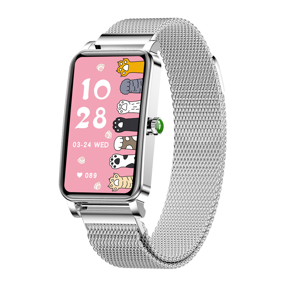 Download the 2024 new ZX19 women's smart bracelet watch with heart rate, period reminder and multi-exercise mode dial Specification drawing