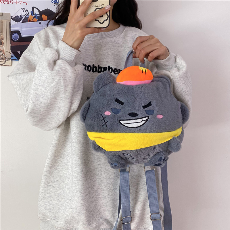 Cute cartoon, round and chubby backpack 2024 new style plush toy, stylish and fashionable backpack factory direct sales details Picture
