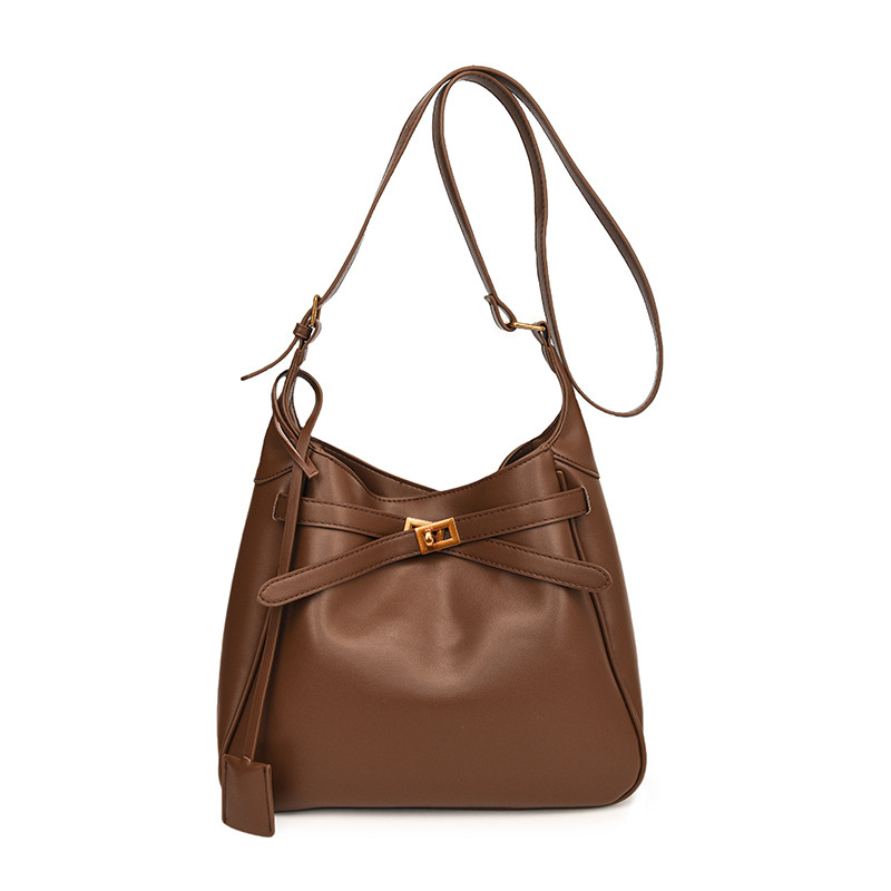 Retro bag for women, large capacity 2024 new style, casual, versatile and fashionable single-shoulder crossbody bag, simple for work and commuting Item Picture