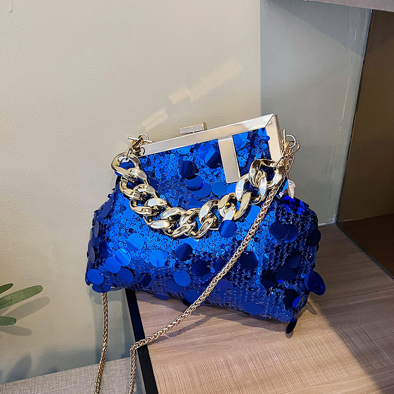 2023 New high-quality handbags, women's bags with metal tassels and sequins, evening bags, hand-held crossbody bucket bags full figure