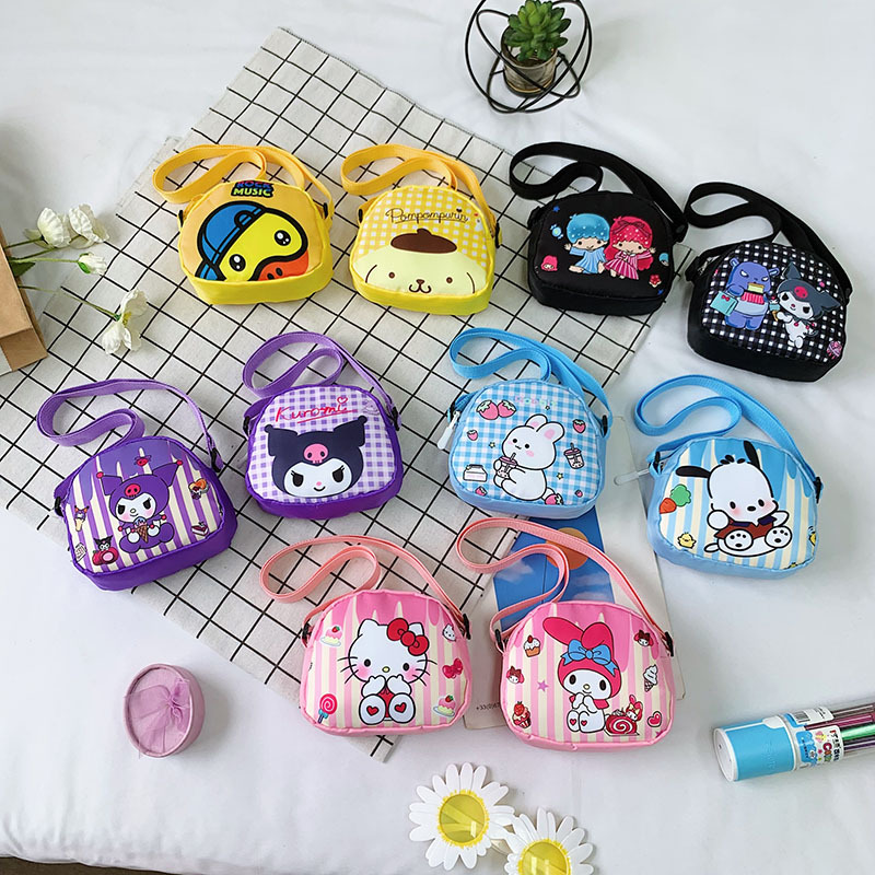 Fashionable 2023 Summer New cute boys' and girls' crossbody bag with cartoon print coin purse, kindergarten baby single-shoulder full figure