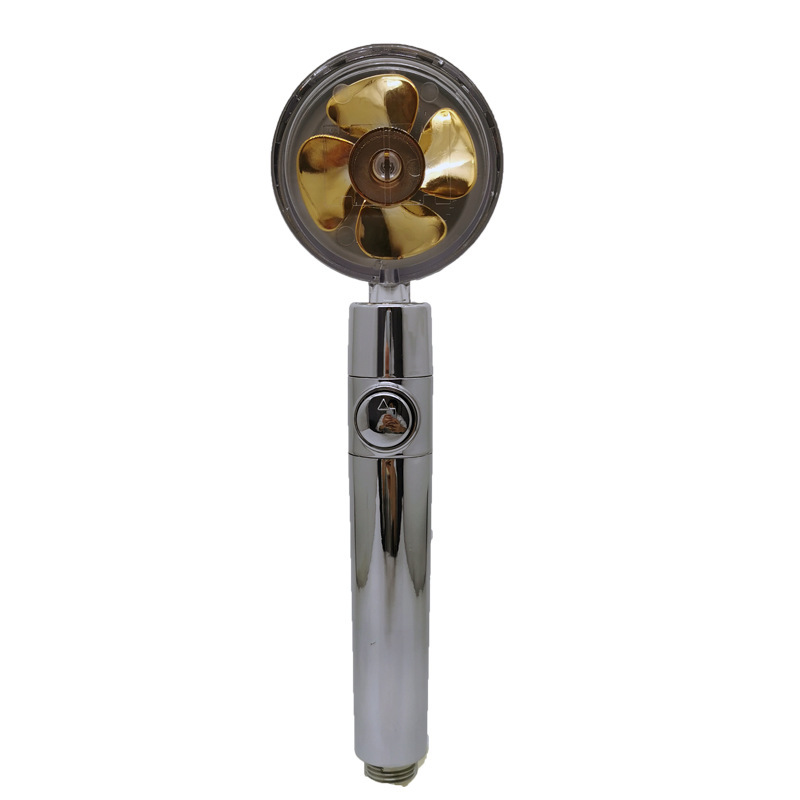 The "Little Waist" turbine showerhead, a popular hand shower, has a pressurized fan blade that can stop water flow with one click across borders details Picture