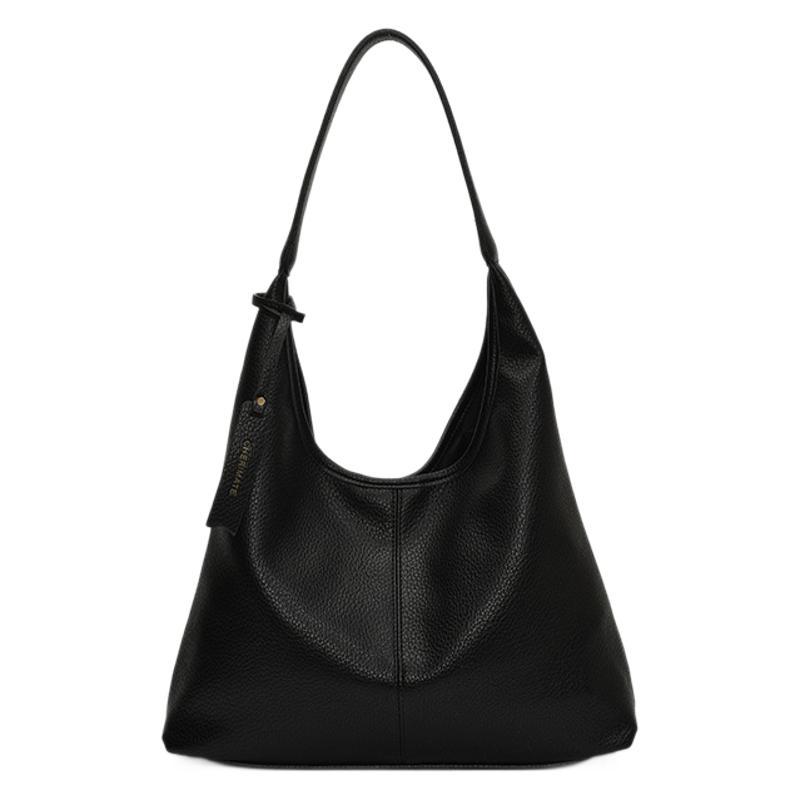 High-end retro lychee pattern large-capacity bucket bag for women 2025 new style, trendy, versatile and simple single-shoulder armpit bag Item Picture