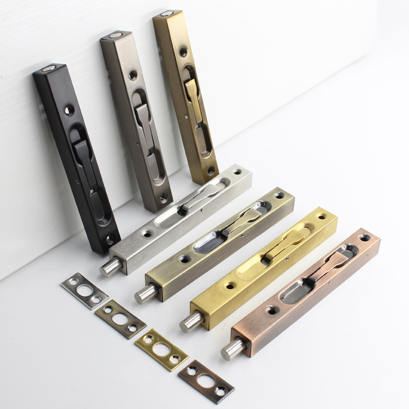 6-48 inch extended stainless steel concealed latch box-type door bolt, top and bottom concealed concealed latch anti-theft door, double-opening latch Specification drawing