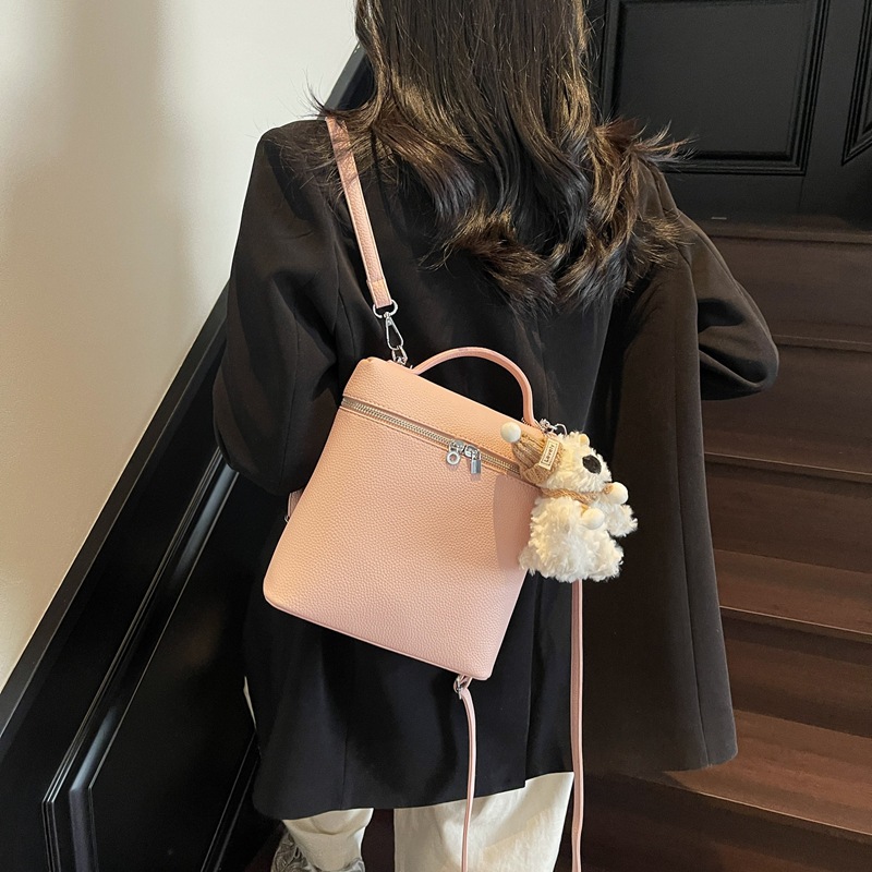 Korean fashion trend lychee pattern backpack for women 2025 new style simple, fresh, cute and versatile single-shoulder crossbody bag Specification drawing
