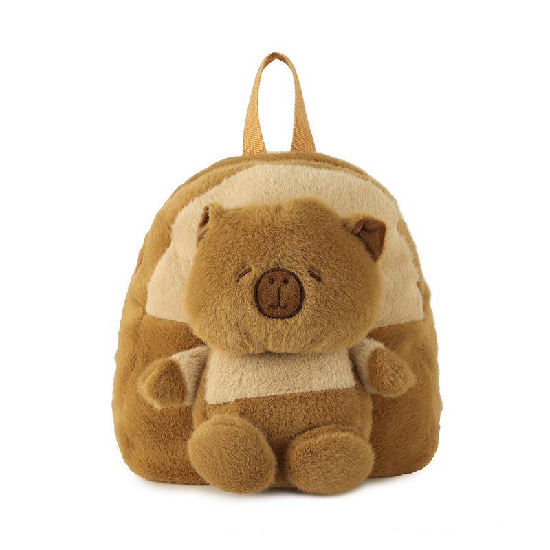 2025 New cartoon Capybara versatile plush bag, cute bear doll toy bag, children's doll backpack Item Picture