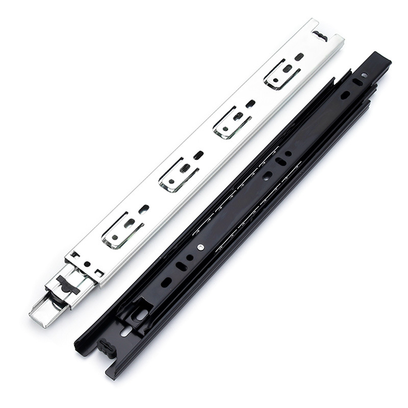 35mm wide three-section drawer slide rail 3508 black steel ball silent slide rail ball small track guide rail Item Picture