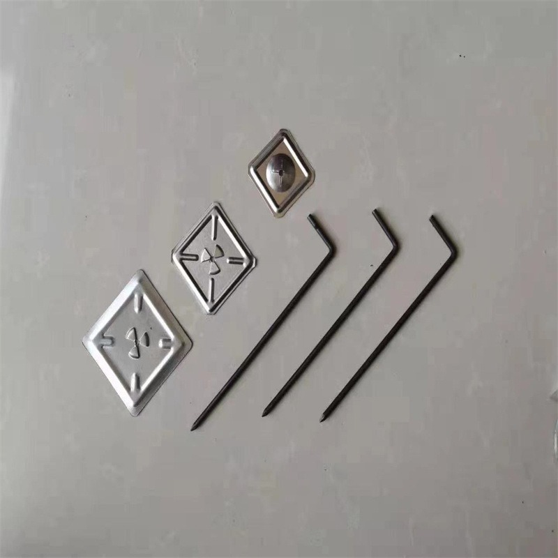 Factory direct sales of spiral insulation hook nails, L-shaped carbon steel Q235 insulation nail lock plates, self-locking pads, wholesale in stock details Picture