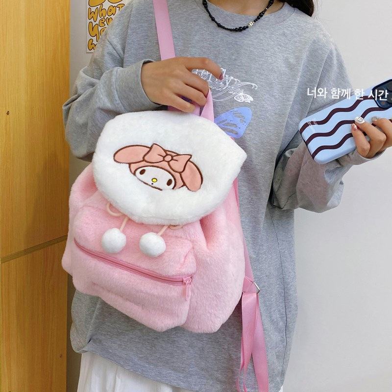 New cartoon kt cat plush bag, cute storage backpack, claw machine doll, exchange for a girlish class backpack details Picture