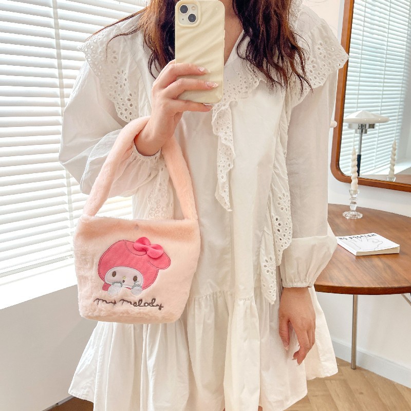 New plush bucket bag: Cinnamon Dog, Melody Pudding Dog, Kumi Cartoon soft and cute girlish handbag details Picture