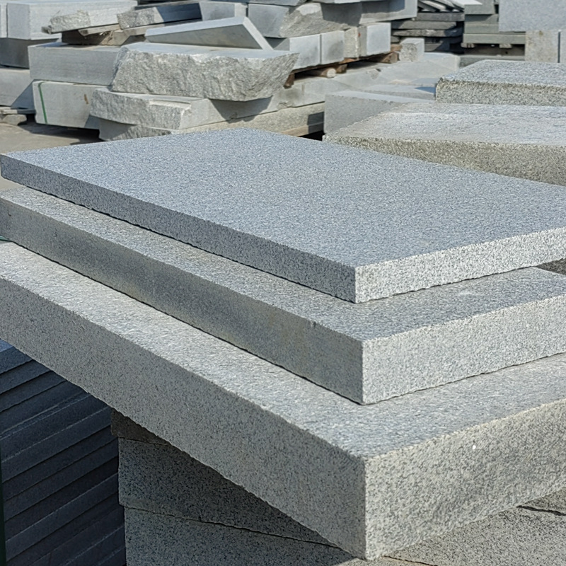Natural granite, sesame white, grayish black, marble floor tiles, litchi surface curbstone, outdoor stone flamed plate floor tiles Specification drawing