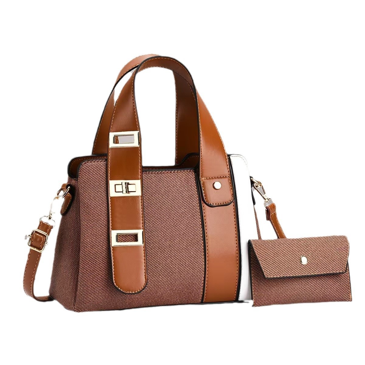 New high-appearure-level multi-layer mother-and-child bag patchwork color-blocked handbag, large-capacity cross-border fashionable single-shoulder bag, crossbody bag Item Picture