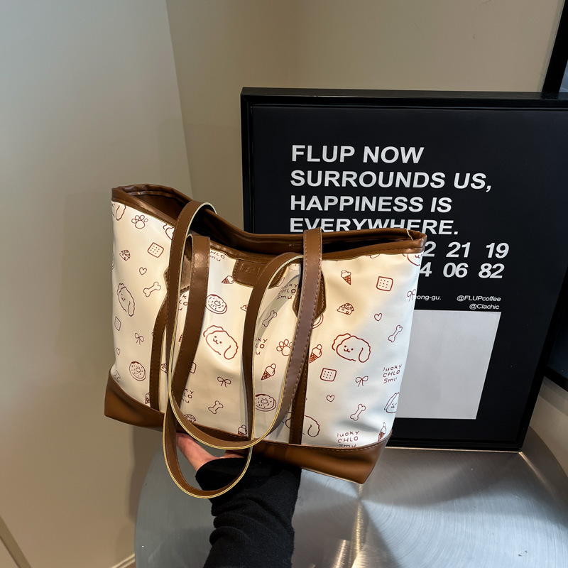 Sweet printed single-shoulder bag for women, new trendy and fashionable tote bag, versatile and large-capacity commuting crossbody bag full figure