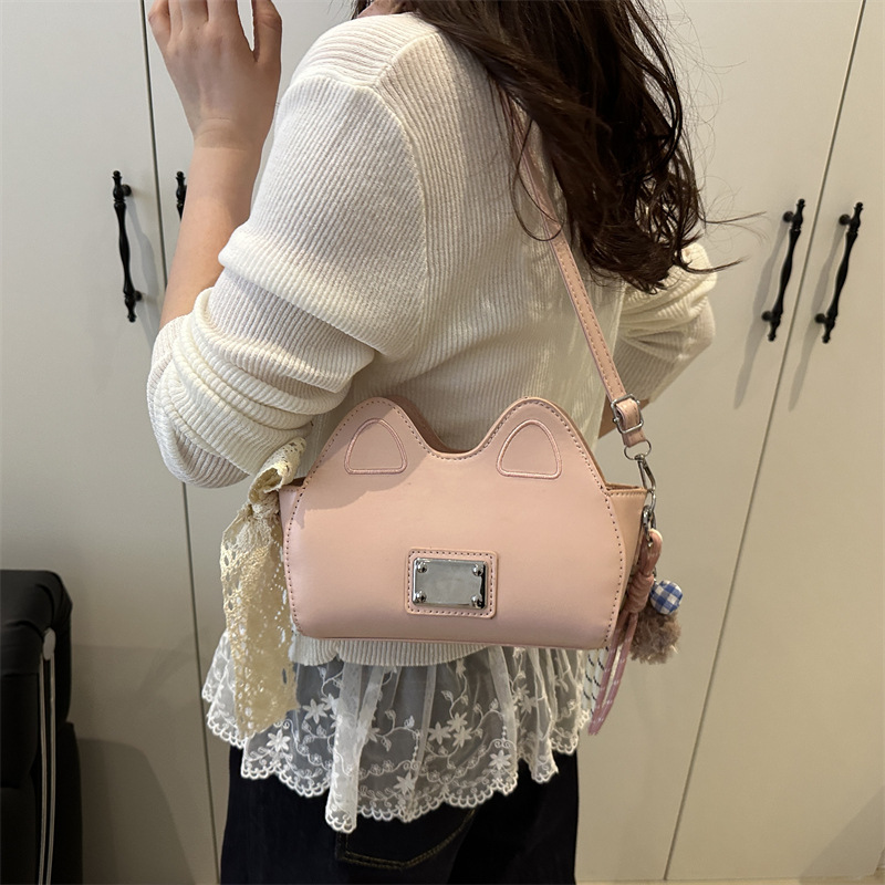 Niche fashion trend bag, women's personalized cat retro versatile single-shoulder bag, casual women's crossbody bag for shopping Specification drawing