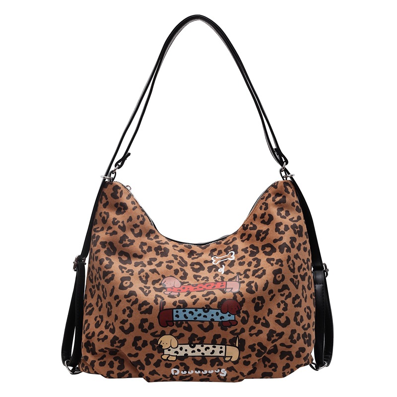 Fashionable leopard print high-end retro versatile single-shoulder crossbody bag for women 2024 new large-capacity casual backpack Item Picture