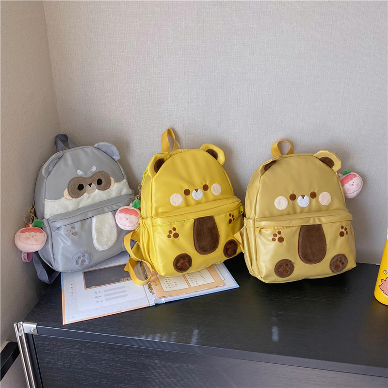 Cute Little bear large-capacity bag 2023 new style bag backpack, fashionable and versatile cartoon large-capacity class bag full figure