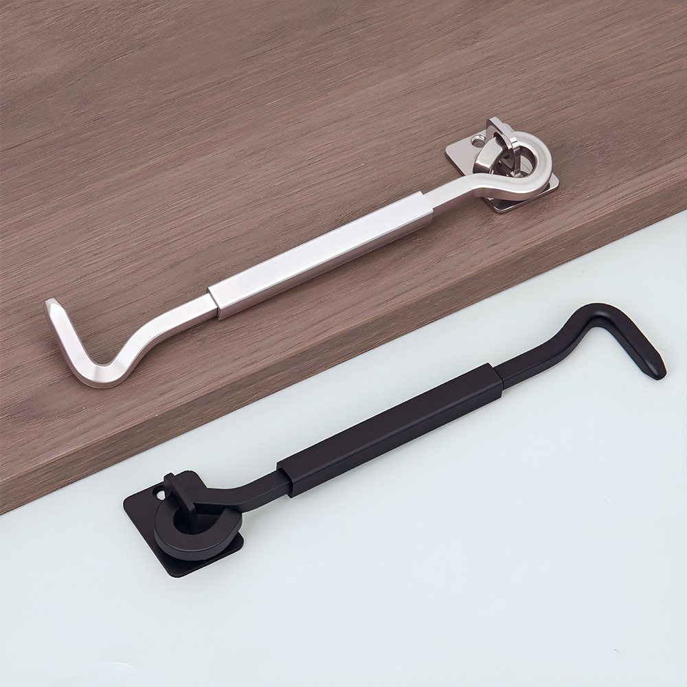 Stainless steel thickened window hook, household old-fashioned fixed limit wind hook, lock hook, solid extended perforated windproof hook for doors and Windows Application Scenario