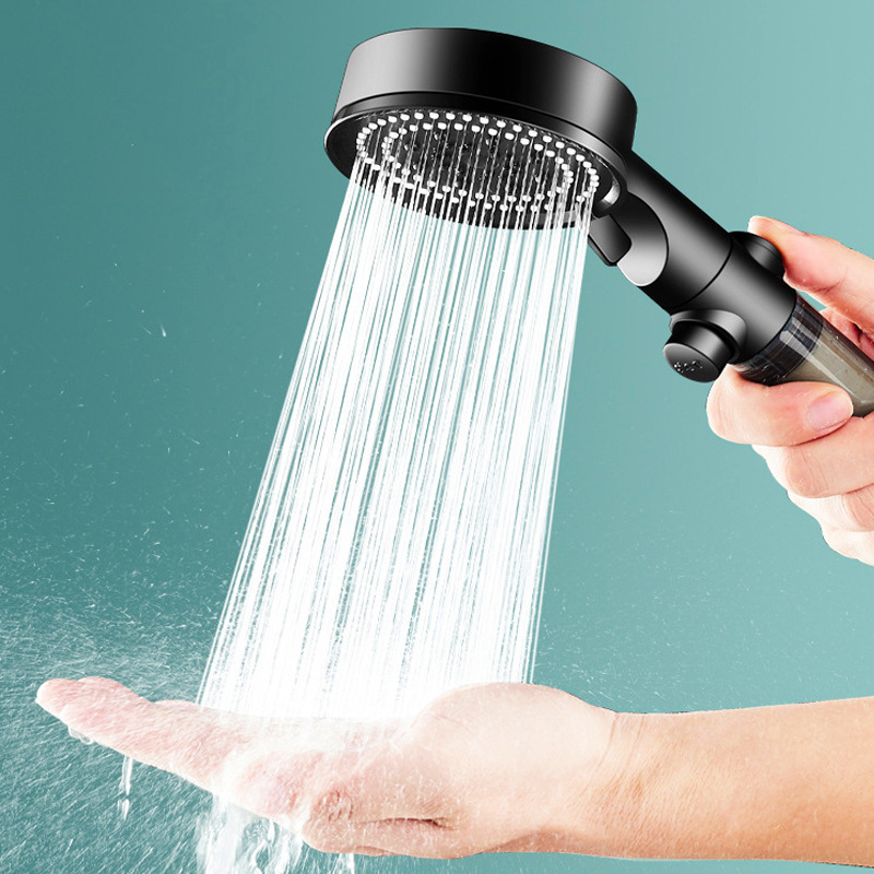 Black Knight Showerhead for home use, pressurized shower head set with filter cotton, handheld water heater showerhead full figure