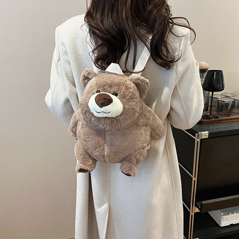 New cartoon aueora soft and cute Girl plush bag 2023 New chubby bear Dinosaur plush shoulder Application Scenario