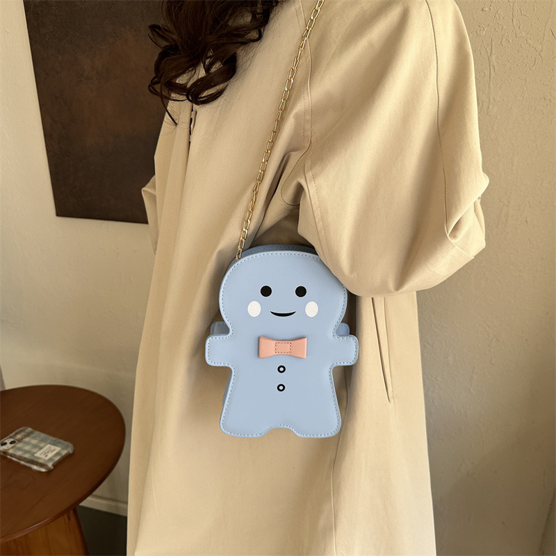 This is a new spring 2024 trendy candy-colored chain crossbody bag with a simple, fashionable and cute texture in Korean style Specification drawing