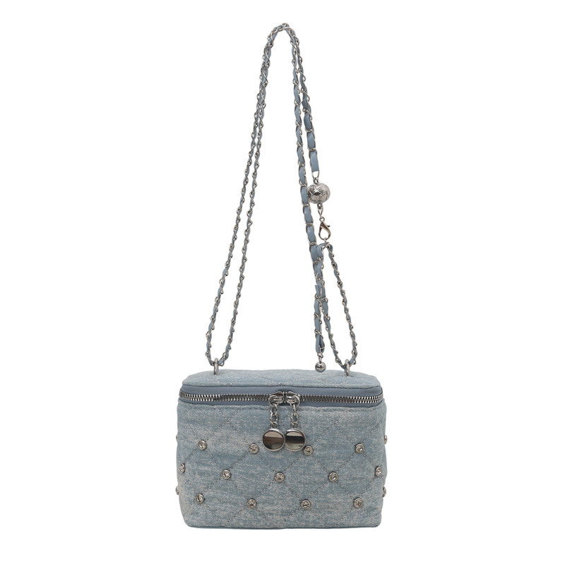 Chanel denim diamond-shaped chain bag for women 2025, a trendy and niche box bag, a versatile crossbody bag for summer Item Picture