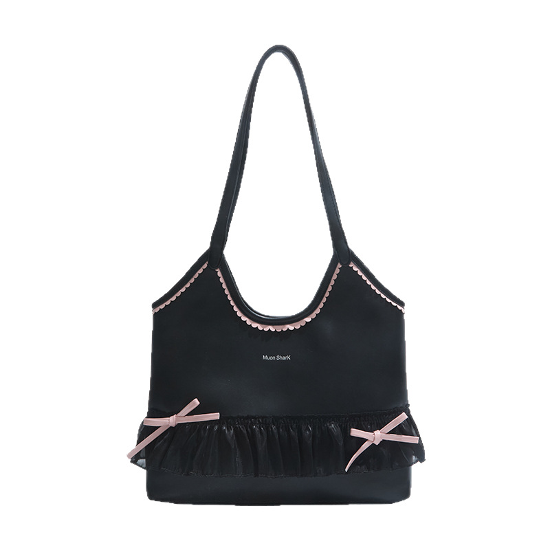 The new large-capacity tote bag for summer 2025 is a versatile and casual choice for women. It features a bow underarm bag and a lace shoulder bag for commuting Item Picture