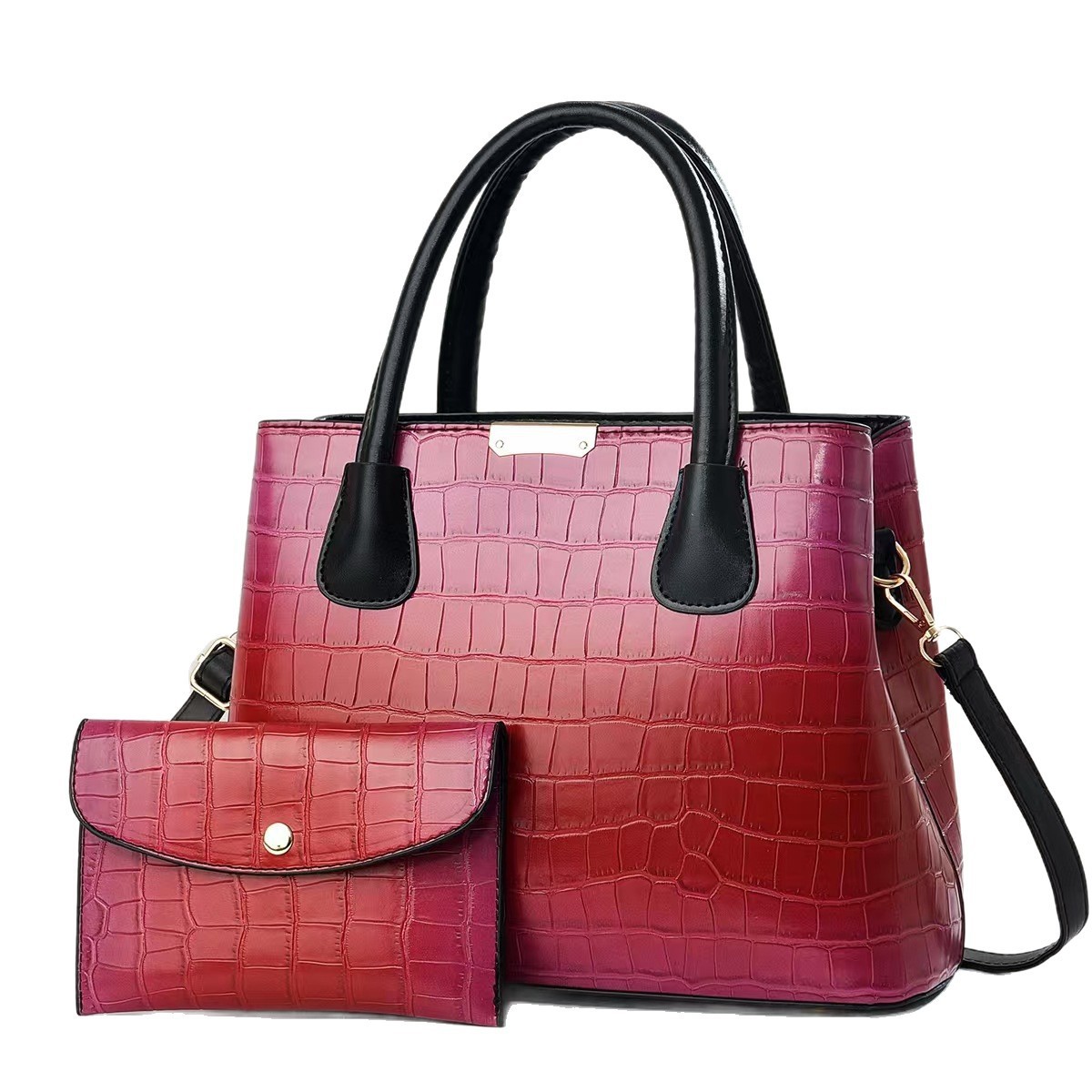 Wholesale of new cross-border rainbow-colored stone-patterned large-capacity hand-held mother and child bags, fashionable and versatile single-shoulder crossbody bags Item Picture