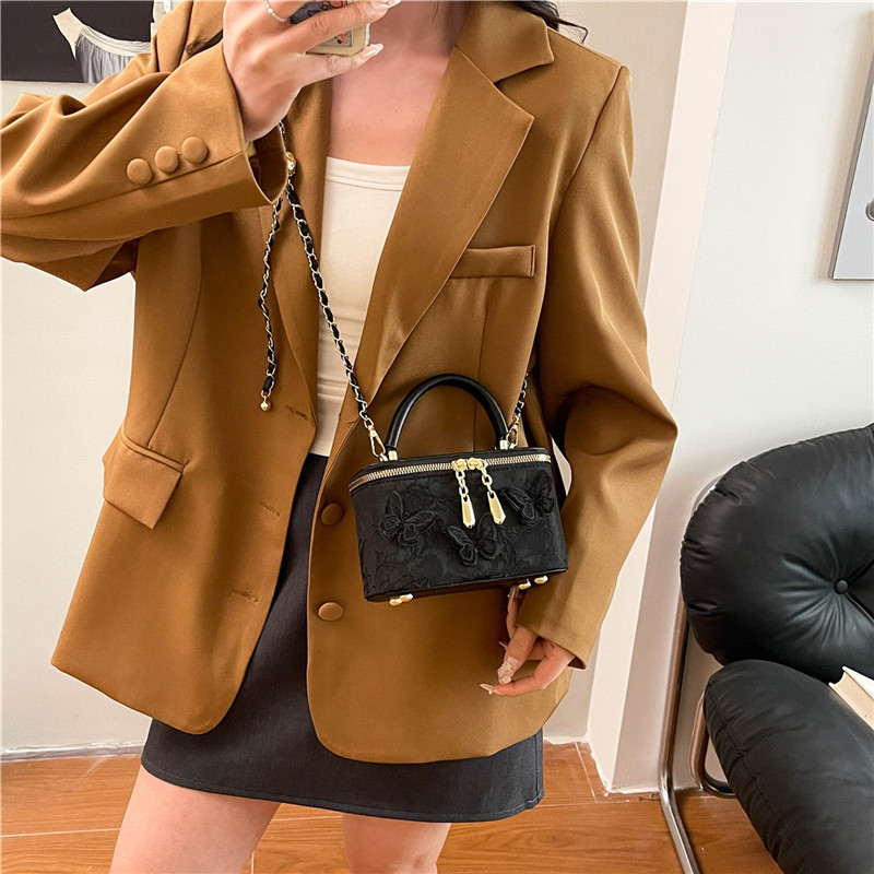 High-end texture three-dimensional butterfly hand-held box bag for women 2025 new style fashionable and trendy Korean single-shoulder crossbody bag Specification drawing