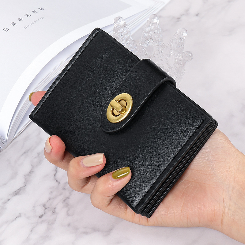 A new short, simple, thin, high-end student Instagram multi-position thin wallet for girls from Japan and South Korea details Picture