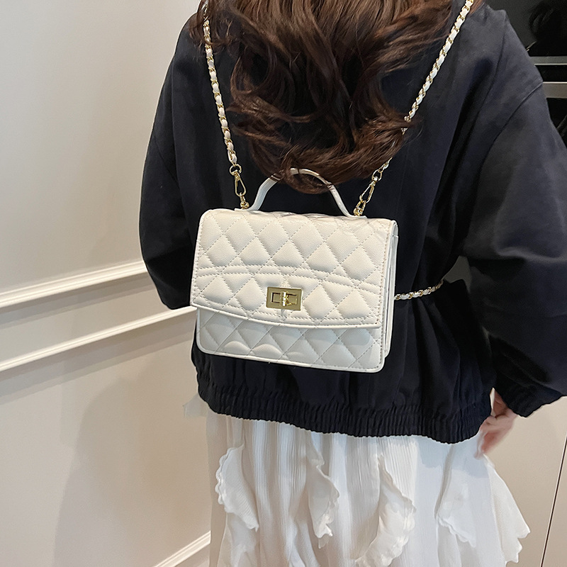 Korean style diamond-shaped chain hand shoulder bag for women 2025 New fashion, versatile and multi-functional backpack for women Specification drawing