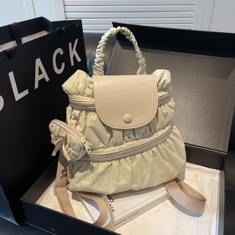 College style female college student backpack, 2025 new fashionable and stylish girls' schoolbag, casual hand-carry backpack full figure
