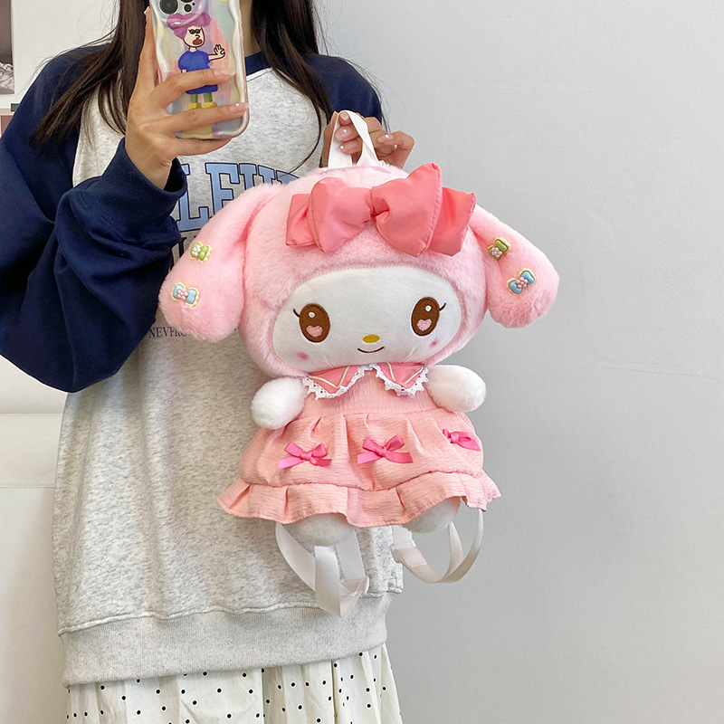 New cartoon plush bag, cute, stylish and trendy backpack, girlish accessory backpack, claw machine doll exchange gift details Picture