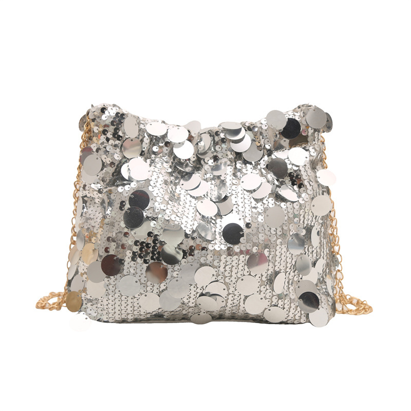 Cool sequined evening bag for women 2025 New style, trendy and versatile chain small square bag, niche single-shoulder crossbody bag Item Picture