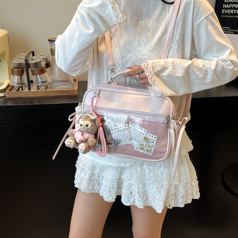 Japanese transparent baggy pain bag, large-capacity backpack, 2025 summer new style, high appearance level handbag, versatile shoulder bag Application Scenario