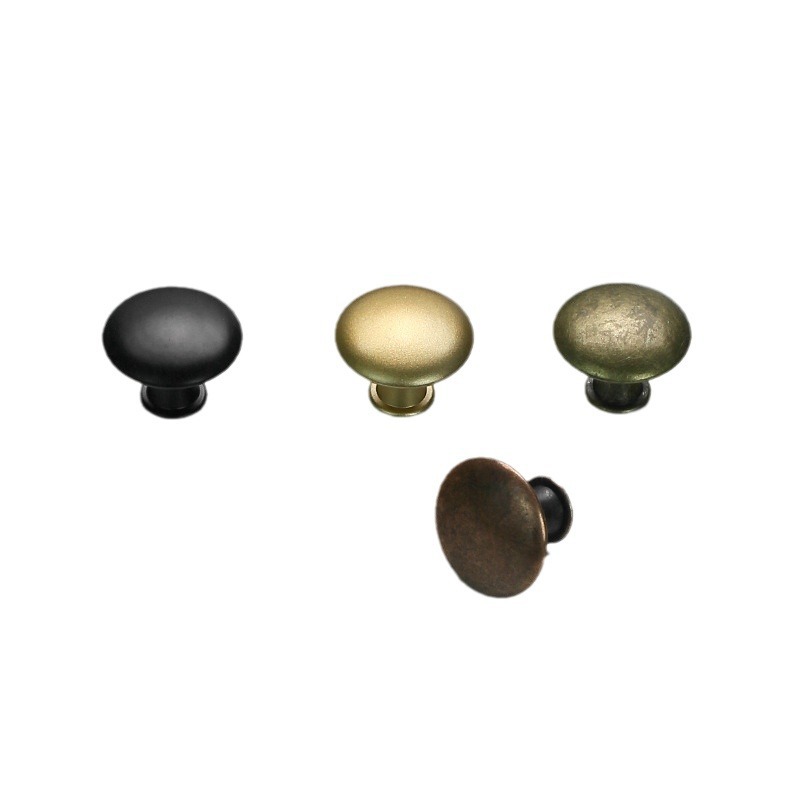 Cross-border golden handle aluminum alloy cabinet and wardrobe door handle, black modern light luxury drawer, hardware single-hole handle Item Picture