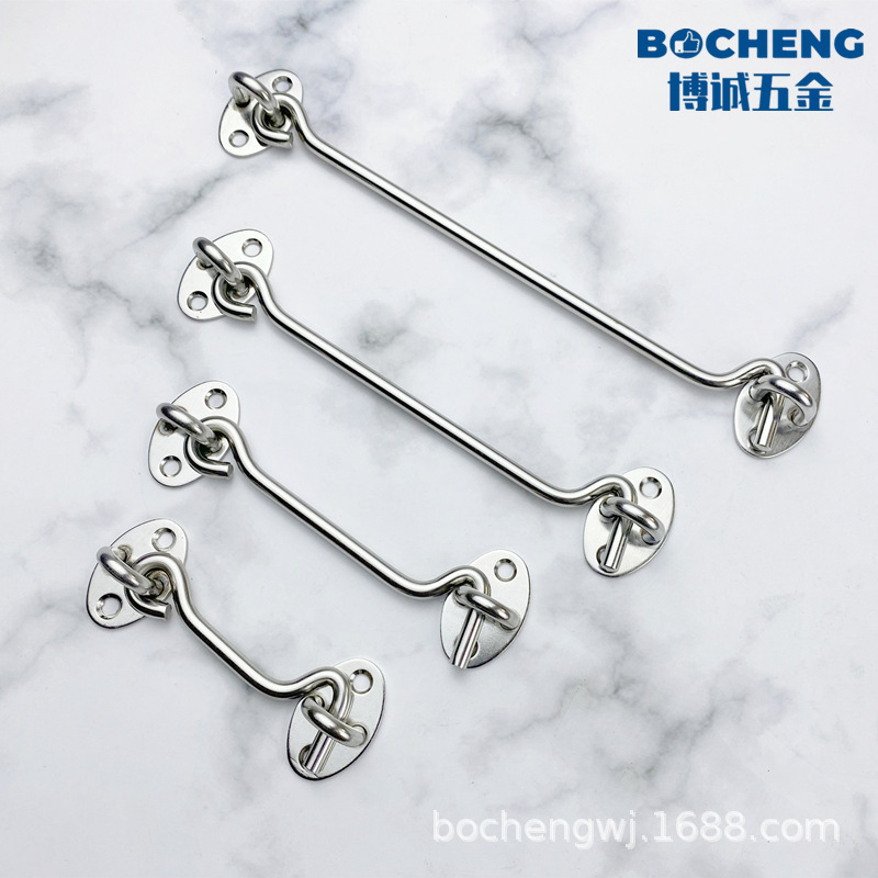 Thickened stainless steel wind hooks, furniture accessories, door and window hooks, hooks, tie hooks, tie hooks, wind hooks, door hooks, manufacturer wholesale full figure