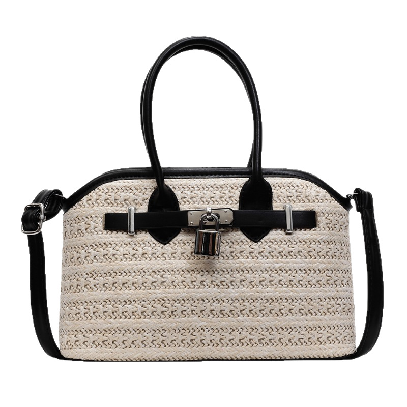 A high-end and stylish straw-woven hand-held small square bag for women, a new fashion and niche single-shoulder crossbody bag for work and commuting in 2025 Item Picture
