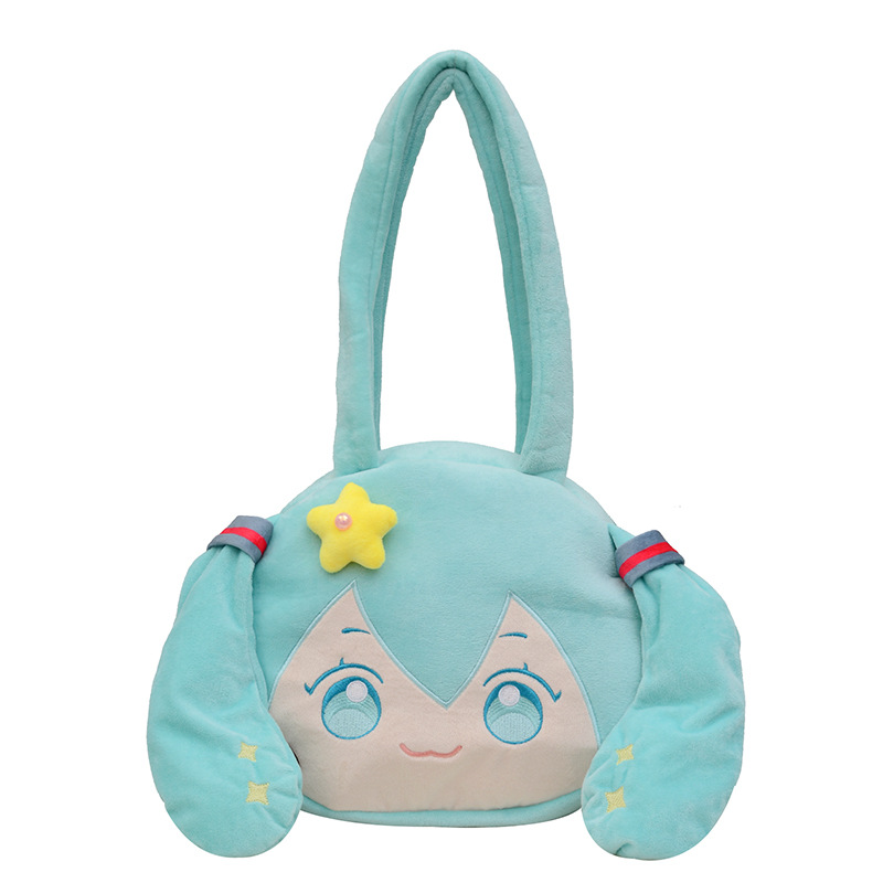 The 2024 new cartoon Hatsune Miku plush backpack, a large capacity bag with a girlish heart Item Picture