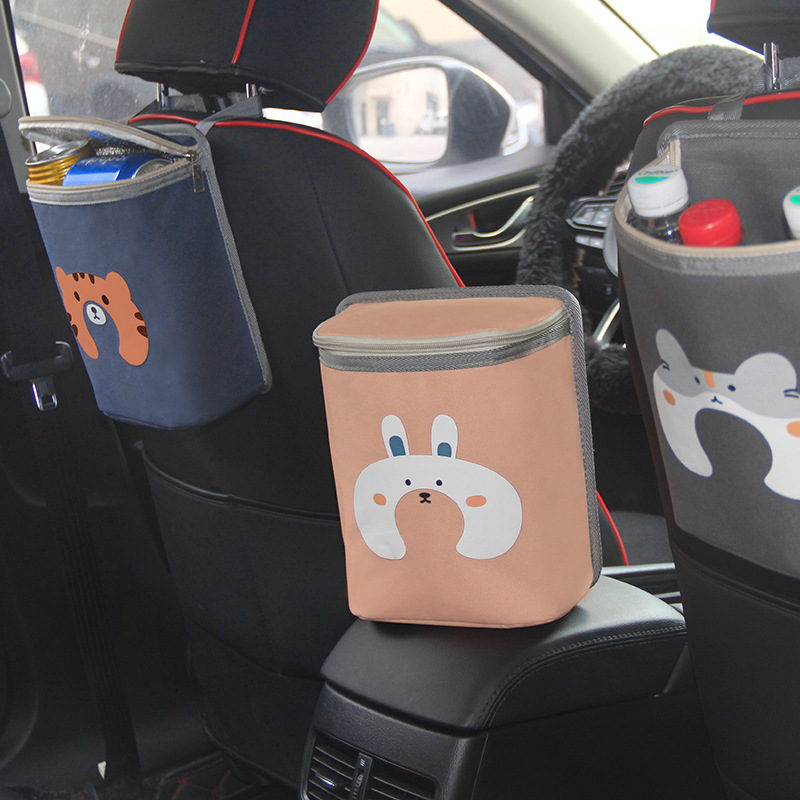 Runhui Car Insulation Storage Hanging Bag, Cartoon Car ice pack, Seat back insulation bag, Car seat back storage bag full figure