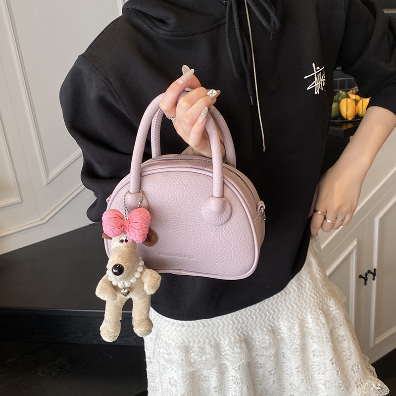 High-end texture lychee pattern handbag for women, 2025 new style fashionable commuting single-shoulder bag, trendy and simple crossbody bag details Picture