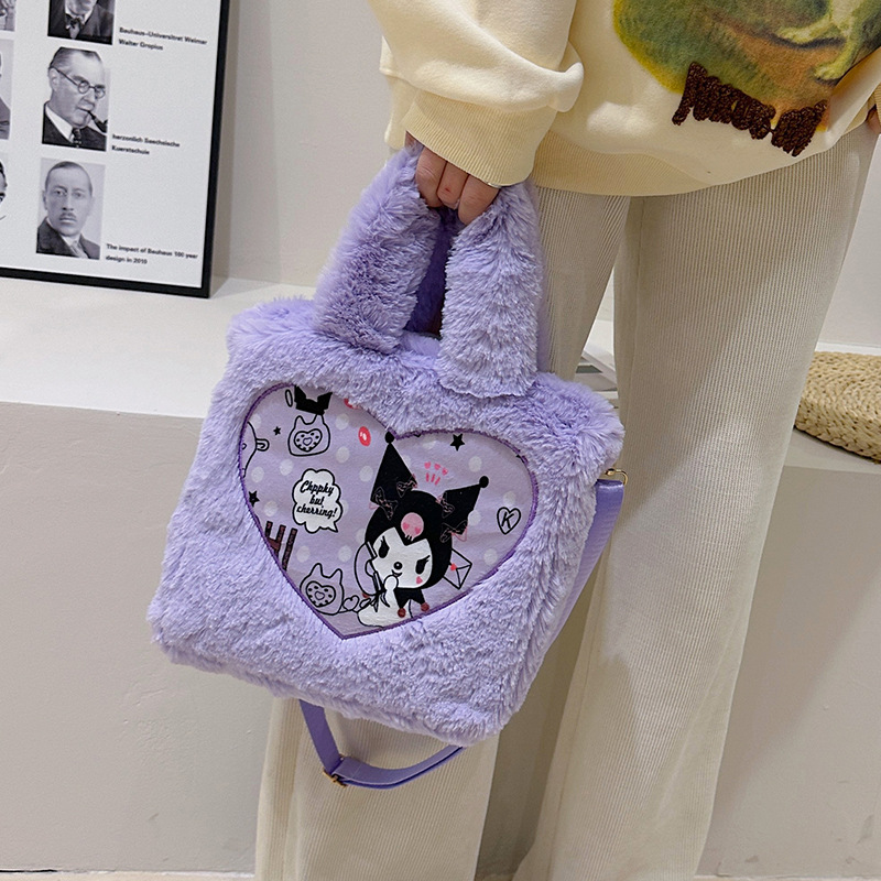 New Kulomi single-shoulder crossbody bag Japanese anime plush handbag Star Baby Star Delu storage bag Specification drawing