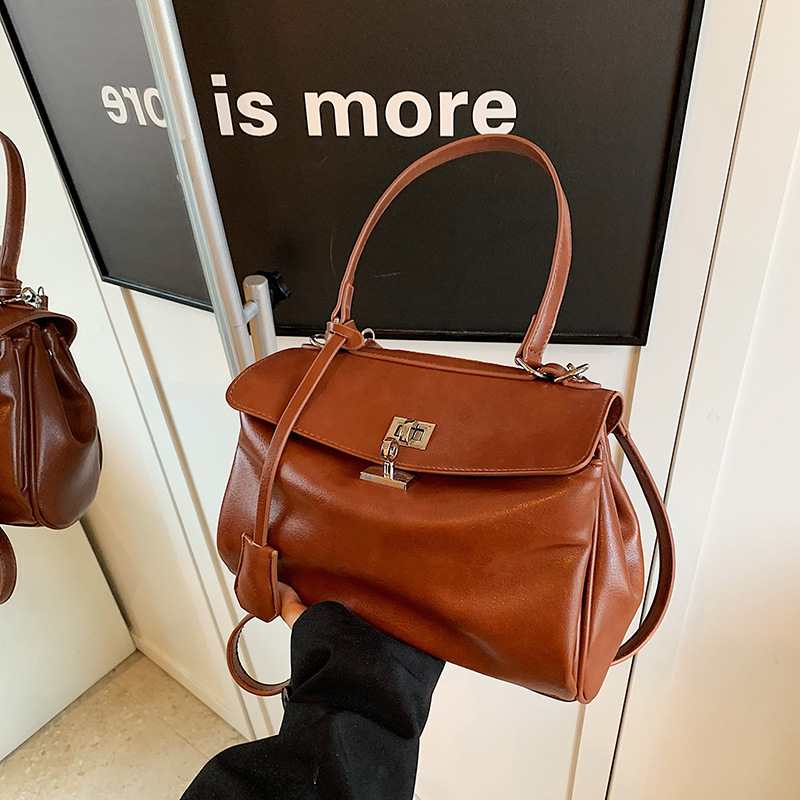 Maillard retro Postman Bag for Women 2024 New style, trendy and fashionable Korean-style briefcase, casual and versatile, large capacity bag details Picture