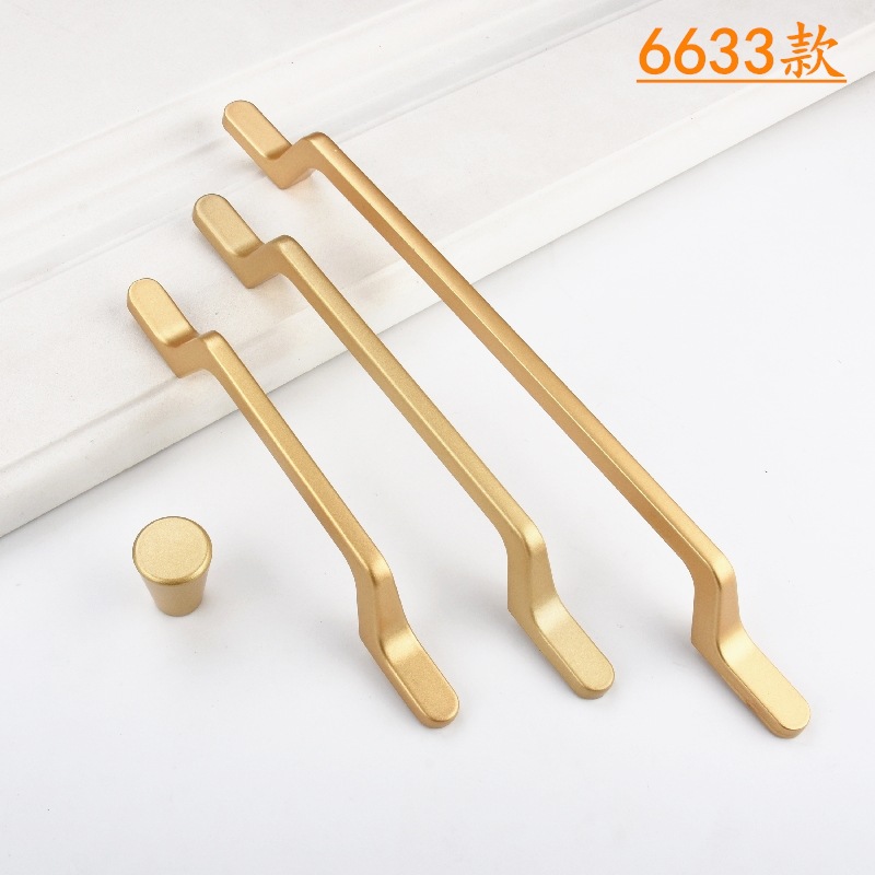 Modern simple golden light luxury cabinet drawer handle, Nordic wardrobe door handle, aluminum alloy golden drawer handle Application Scenario