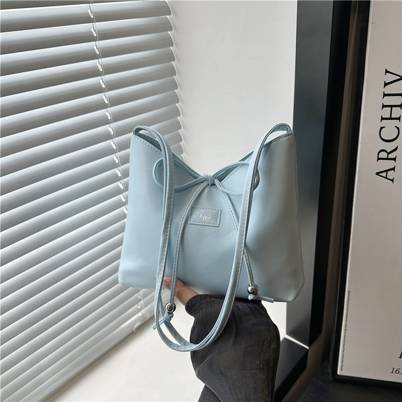 2025 Summer New style niche quality bucket bag for women, versatile and fashionable Japanese and Korean underarm single-shoulder bag, bow bag full figure