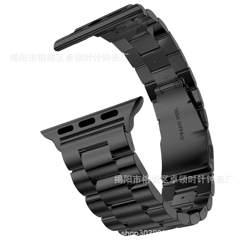 Compatible with the stainless steel three-bead bracelet of apple watch, Samsung Watch 4 and Huawei GT3 smart bracelet Item Picture