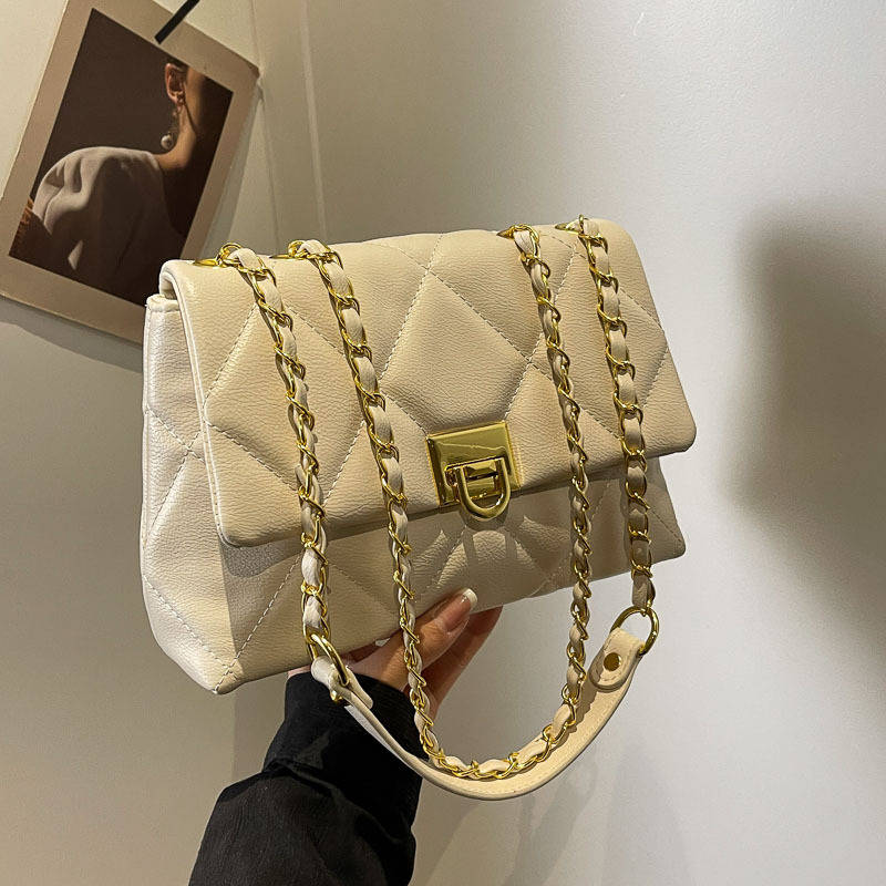 High-end diamond-shaped chain bag for women, 2025 new fashion single-shoulder wandering bag, Korean-style casual and versatile crossbody bag Specification drawing