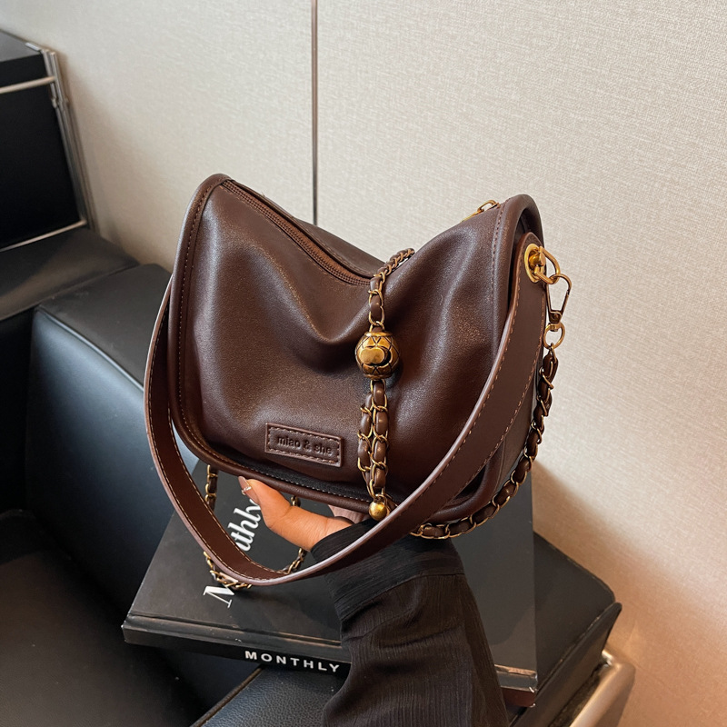 Chain bag, fashionable and versatile crossbody bag, stylish single-shoulder bag, 2024 new INS style, casual and simple underarm bag Specification drawing